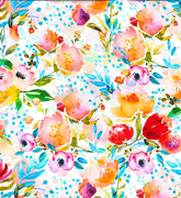 Sergé de viscose numérique à fleurs colorées, 100 % viscose, largeur 144 cm, tissé pour le quilting, la couture, le patchwork, les fanions et la décoration intérieure.